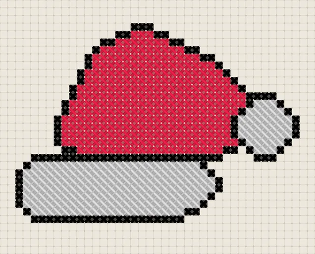 Patrón de punto de cruz: gorro de Papá Noel: vista previa del esquema bordado