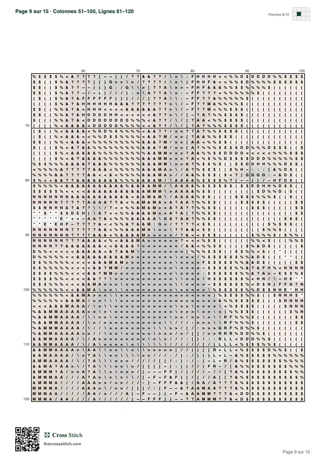 Exemple de PDF: Pages de grille à symboles